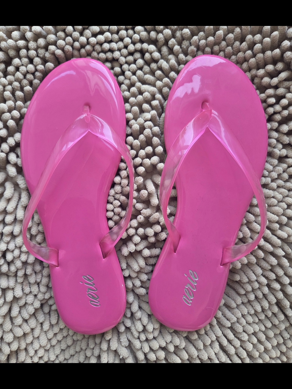 Aerie Pink Jelly Flip Flop Sandals